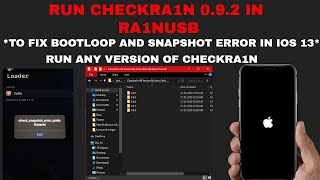 Ra1nusb Checkra1n 0.9.2 |Fix Cydia error check snapshot error code general |Fix bootloop ios 12/13|