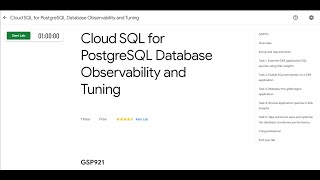 Cloud SQL for PostgreSQL Database Observability and Tuning | GSP921 | #learntoearnchallenge