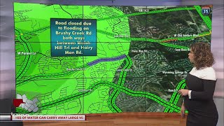 Road closures due to flooding