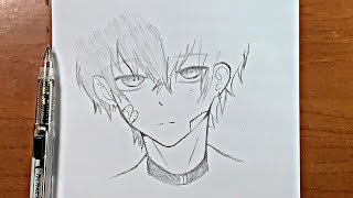 easy anime drawing | how to draw anime boy step-by-step easy