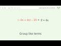 Solve -2(2x+10)+4x=2+4x: Linear Equation Video Solution | Tiger Algebra