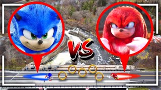DRONE CATCHES SONIC VS KNUCKLES FROM SONIC THE HEDGEHOG 2 IN REAL LIFE!! (WE FOUND THEM)