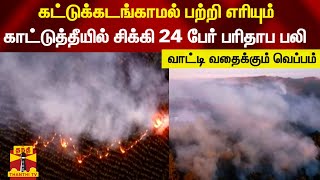 கட்டுக்கடங்காமல் பற்றி எரியும் காட்டுத்தீயில் சிக்கி 24பேர் பரிதாப பலி - வாட்டி வதைக்கும் வெப்பம்