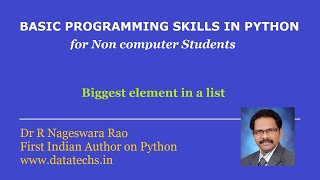 Free Python course - Python program to find Biggest Element In List