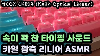 【ASMR】 강렬한 기계식키보드 타이핑 소리ㅣ콕스 CK804ㅣ카일 광축 리니어ㅣ공부, 수면 팅글 ASMRㅣ2시간ㅣ중간광고 없음ㅣNo Talking