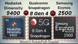 Dimensity 9400 vs Snapdragon 8 Gen 4 vs Samsung Exynos 2500 | Most PowerFull Chipset