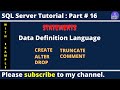 DDL (Data Definition Language) | Statements in SQL Server | SQL Server Tutorial for beginners