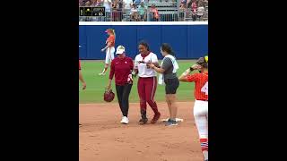 BIG COLLISION in the Women's College World Series #shorts