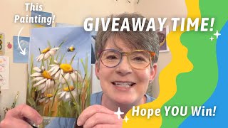 ORIGINAL PAINTING GIVEAWAY! FUN Daisy Painting! By: Annie Troe