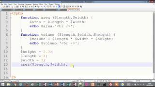 Tutorial 7 - PHP - Function Definitions and Function Calls