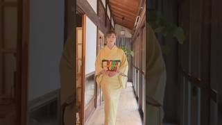 【着付け】普段着物を簡単に着る/レモン🍋色の紬のお着物#kimono #着物 #着物生活