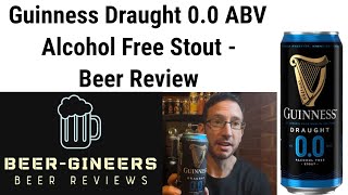 Guinness draught 0.0% ABV zero alcohol stout - Beer Review