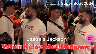 OMG!!! Jason Kelce’s REACTION when he MEETS Jackson Mahomes in Las Vegas Hotel ahead of Super Bowl