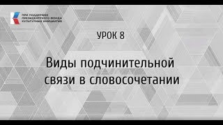 Виды подчинительной связи в словосочетании