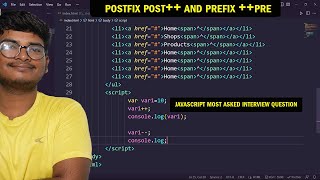 Postfix and prefix || JavaScript || Deepak sIr