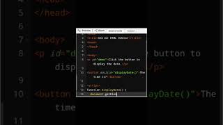 How to display current date and time in web page using JavaScript. #javascript #shorts