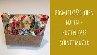 Kosmetiktasche nähen - kostenloses Schnittmuster