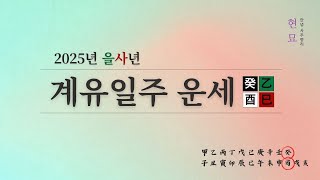 2025년 을사년 계유일주 운세