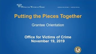 Putting the Pieces Together: 2019 OVC Grantee Orientation