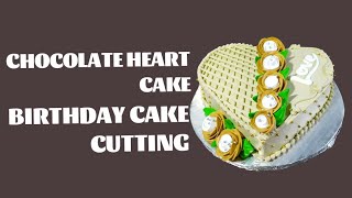 Chocolate heart cake design | trending heart cake | Love engagement cake |birthday cake cutting...