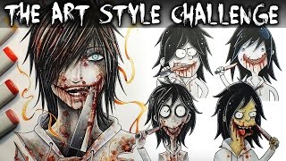 The Art Style CHALLENGE! (Jeff The Killer) Creepypasta Drawing + Horror Story