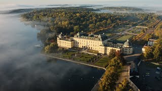 2663. Drottningholms slott (Drottningholm Palace) Drone Stock Footage Video