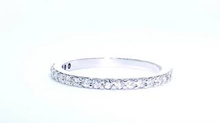 1.8mm Diamond Wedding Band Set Three Quarters Around Ring, 0.32CT in 14K White Gold EWK20394W20