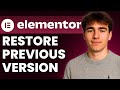How to Restore Previously Saved Versions of Elementor Page Designs (Tutorial 2026)