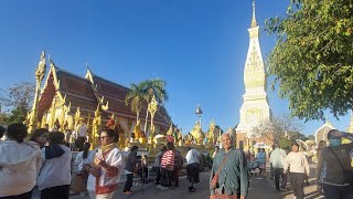 ยิ่งสาย คนยิ่งเยอะ งานไหว้พระธาตุพนม #นครพนม #ท่องเที่ยว #ประเพณี 9 ก.พ.68