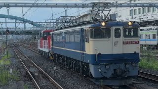 「なんと最大停？！」【HD300-17号機OM出場無動力回送(全検】EF65-2074号機+HD300-17号機(新鶴見機関区所属)が大宮駅5番線中線に到着するシーン！【単8282レ・鶴臨A991B】