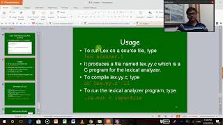 Token separation using LEX tools