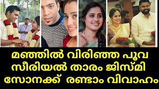 ആദ്യ വിവാഹം കഴിഞ്ഞിട്ട് 3 വർഷം |  manjilvirinja poovu serial actress jismi second marriage | sona