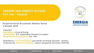 People-Centered Accelerator Webinar Series – Gender & Energy Access - Part 1: Impacts