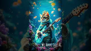 🌊🐚Nemo - Nightwish Mystical Feline Rockstar Under the Sea🎶✨ #viralvideos #cat #ai #guitar #shorts