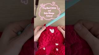 Mini Heart Stitch and Color Change #crochettutorial #crochet #heartcrochet #fire