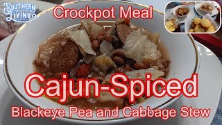 Cajun-Spiced Blackeye Peas and Cabbage Stew  --  Crockpot Meal