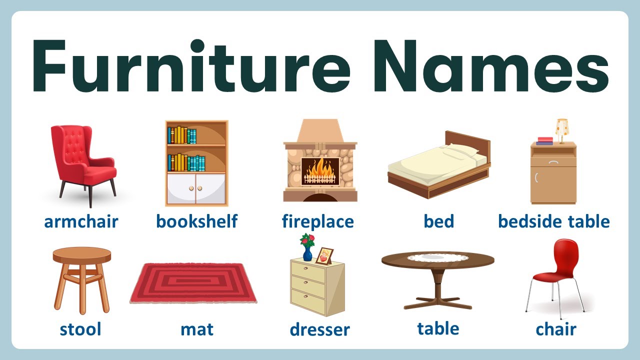 Furniture Names With Description And Example | Learn English Vocabulary ...