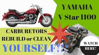 Yamaha XVS1100 carburetor rebuild cleaning or jet kit  DO IT LIKE PRO!