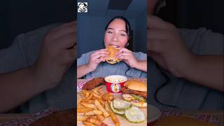 Dave’s Hot Chicken Combo: Tenders, Sandwich, Fries, and Mac! Claudia’s Meal#mukbang#shorts#trending