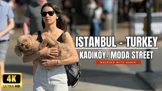 Moda Street,Kadikoy:A beautiful street with luxury boutiques and bars, amid markets and parties|4K