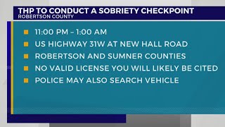 THP conducting sobriety checkpoint overnight