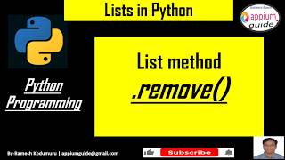 Python Lists #04 | remove() Method
