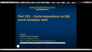 131 Cache dependency on sql server database table Part 131