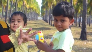 Aadhavan and Varnika Plays Near Tree with Mom and Dad