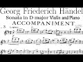 Handel Violin Sonata In D Major No 4 HWV 371 3rd movement Larghetto | Piano Accompaniment