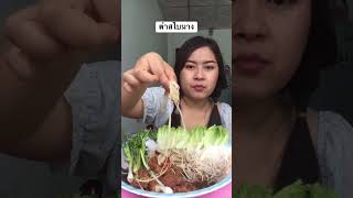 ตำสไบนาง ข้าวปุ้น หนังไก่กรอบ