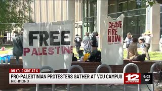 Pro-Palestinian protesters gather at VCU campus