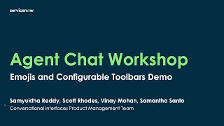 Agent Chat Workshop: Emojis and Toolbar Demo