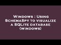 Windows : Using SchemaSpy to visualize a SQLite database (windows)