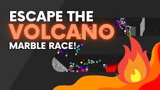 Escape the Volcano - Survival Algodoo Marble Race + Proliferation